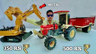 Rc Swaraj 855 Tractor Vs Rc Hobby Grade JCB  Weight lifting Test [upl. by Yevette996]