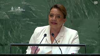 Mensaje de la Presidenta Xiomara Castro en la 79ª Asamblea General de la ONU [upl. by Netta486]