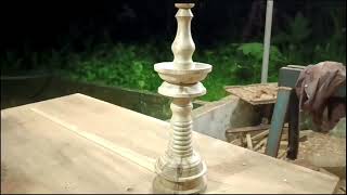 WOOD CRAFT  WOOD WORK  നിലവിളക്കുകടഞ്ഞെടുക്കുന്നത് കണ്ടിട്ടുണ്ടോ NILAVILAKKU eliphant [upl. by Oivlis]