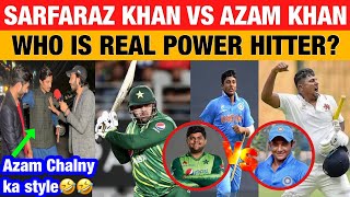 Sarfaraz Khan 🇮🇳 vs Azam Khan 🇵🇰 Pakistani Public Reaction [upl. by Eusoj]