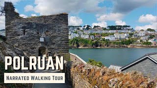 POLRUAN Cornwall  4K Narrated Walking Tour  Lets Walk 2023 [upl. by Vilhelmina]