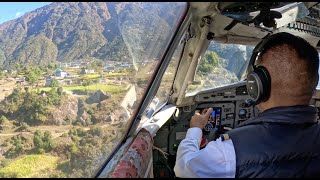 Landing at the Worlds Most Dangerous TenzingHillary Lukla Airport 2800m  Day 44 [upl. by Agbogla]