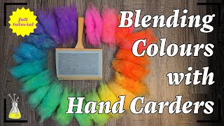 How to blend colours using hand carders Spinning a rainbow Gradient [upl. by Trey]