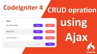 Mastering CRUD Operations with Ajax in CodeIgniter 4  Ultimate Guide 1 [upl. by Ecirual438]