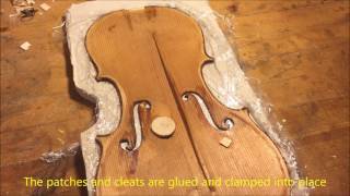 Violin Repair Old German Strad Model [upl. by Adnohser]