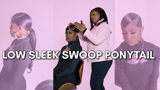 Low Sleek Side Swoop Ponytail  Natural Hair  Best 2022 Method [upl. by Stephie]