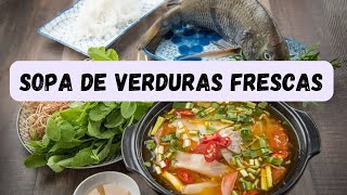 Sopa de Verduras Frescas para 4 personas [upl. by Rosco45]