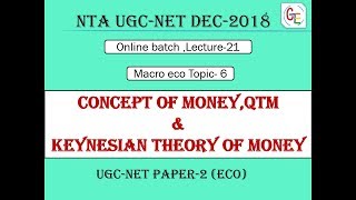 Concept of money supply QTM theory and keynesian theory of money [upl. by Ramedlab]