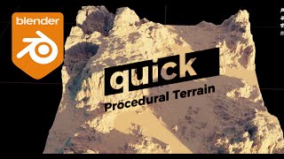 Blender Quick Procedural Terrain amp Water Addon [upl. by Rao959]