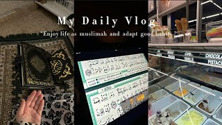 muslimah diaries🧕🏻🎧📝 hair care routine alfajerQURAN🔋🫀يومي بدون فلتر🦩🌷🌒 [upl. by Neddra959]