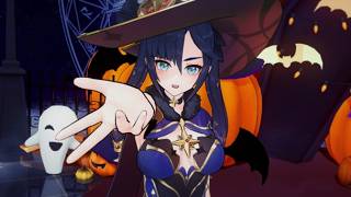 Genshin Impact MMD 4K  Monas Happy Halloween JLW camera [upl. by Cis59]