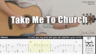 Take Me To Church  Hozier  Fingerstyle Guitar  TAB  Chords  Lyrics [upl. by Esidarap]