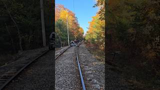 Fall rail bike ride  Seashore Trolley Museum Kennebunkport Maine nature railbike [upl. by Aerdnaxela558]