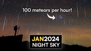 Whats in the Night Sky January 2024 🌌 Quadrantid Meteor Shower  MercuryMars Conjunction [upl. by Strickman257]