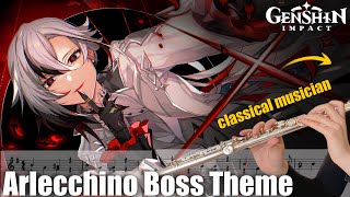 Arlecchino Boss Theme  Flute Cover SHEET MUSIC Genshin Impact [upl. by Suzette]