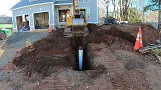 Backfilling septic trench [upl. by Farand]