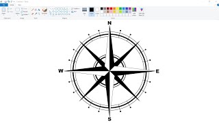 How to draw a Compass in Ms Paint  Compass Drawing  Ms Paint Drawing [upl. by Ailsa]