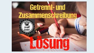 Getrennt und Zusammenschreibung Lösungen zum Test [upl. by Faubion]