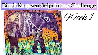 Birgit Koopsen Gelprinting Challenge Week 1 2022 [upl. by Chantalle]