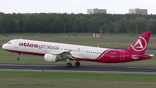 Atlasjet Global Airlines Airbus A321211 TCATY takeoff at Berlin Tegel Airport [upl. by Adiaj]