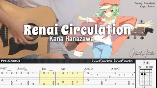 FREE TAB Renai Circulation  Kana Hanazawa  Fingerstyle Guitar  TAB  Chords  Lyrics [upl. by Winshell744]