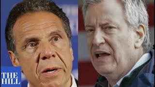 Cuomo makes fun of Bill de Blasio during SURPRISE APPEARANCE at COVID19 presser [upl. by Sada]