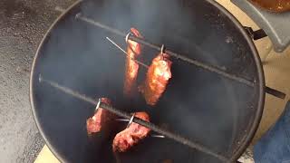 Six Baby Back Rib Half Racks On The Modified Pt Barrel Cooker [upl. by Gifford]