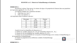 Échantillonnage et Estimation S3  Exercice 1 avec corrigé Fsjesm [upl. by Aiuhsoj463]