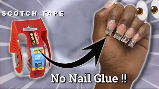 5 minute craft nail hacks  Tape Nails  Fake nails at home [upl. by Menedez]