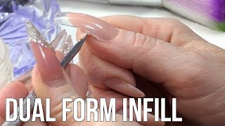 How to do an Infill Using Dual Forms and Acrylic  Nail Tutorial [upl. by Story]