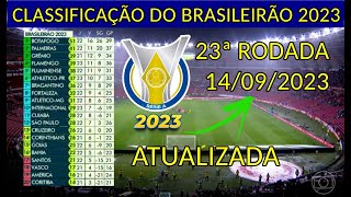 CLASSIFICAÇÃO DO BRASILEIRÃO 2023 ATUALIZADA  23ª RODADA 14092023  TABELA COMPLETA GLOBO [upl. by Toft293]