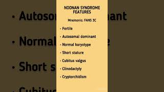 Mnemonics For Noonan Syndrome Features  Pediatrics education shortsfeed shorts [upl. by Ania614]