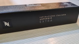 NESPRESSO Original Inspirazione Italiana Arpeggio Coffee Unboxing 2024 [upl. by Anbul52]