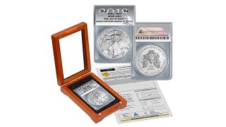 2018 MS70 ANACS FDOI LE 13018 Silver Eagle Dollar Coin [upl. by Ardnola778]