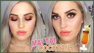 MAI TAI MAKEUP TUTORIAL 🍹🔥 Cocktail Series 💕 Orange amp Green [upl. by Lomasi877]