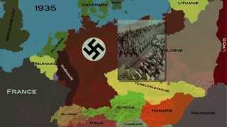 LAllemagne nazie et la marche à la guerre 19351939 carte animée [upl. by Yeslah704]