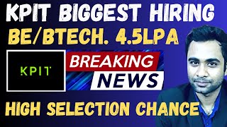 🔴KPIT OffCampus Hiring through Superset  BEBTECH  Salary 45LPA [upl. by Alliuqal528]