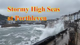 Storm and high wind at Porthleven Cornwall [upl. by Annahaj]