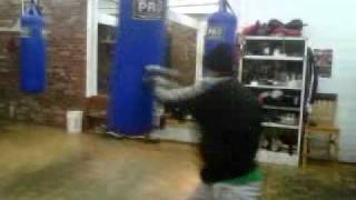 Working the heavybag at the goossens gym van nuys ca [upl. by Nidroj]