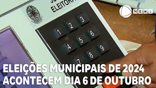 Eleições municipais de 2024 acontecem dia 6 de outubro [upl. by Angelita696]