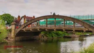 Evesham Abbey Bridge construction and demolition time lapse [upl. by Chamberlin]