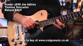 Fender JA90 Jim Adkins Thinline Telecaster Natural £469mp4 [upl. by Ojela]