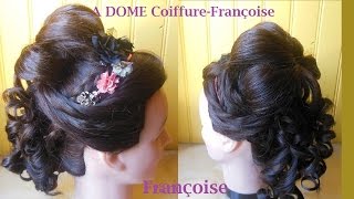 Coiffure bouclée nattée  Curly braided Hairstyle  Peinadorecogido con buclesrizos trenzas [upl. by Whitnell289]