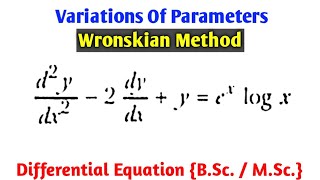 Wronskian method for variations of parameters  Examples 2  Alternate method to find C S [upl. by Idihc]