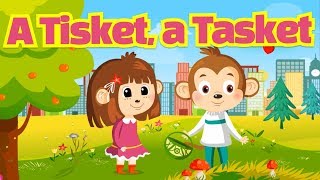 A Tisket  A Tasket  Comptine en anglais avec paroles pour enfants et bébés [upl. by Cadal650]