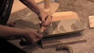 Dale Baucum Makes Stoneware Trays Using a Wooden Mold [upl. by Ocimad62]