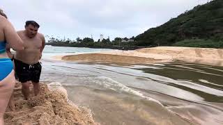 Waimea river water runs into the ocean [upl. by Nnyltiak356]