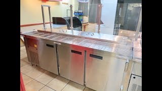 Wasserstrom 86quot Custom Three Door Refrigerated Pizza Prep Makeline [upl. by Wyatt]