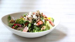 Balsamic Fig and Feta Goat Cheese Salad Recipe  Gitikas Kitchen [upl. by Llerej34]