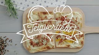 Rezept 4 Variationen Elsässer Flammkuchen  Teigverliebt [upl. by Arakal334]